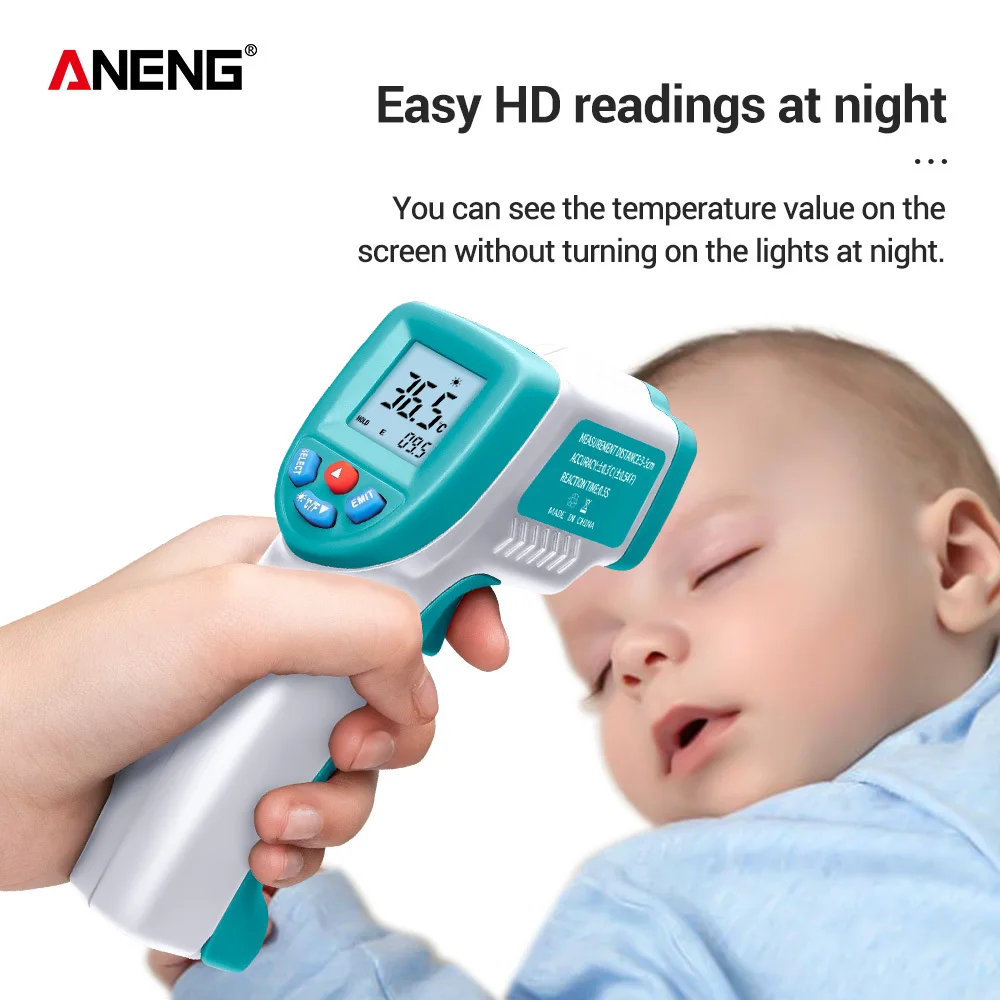 

Digital Termomete Infrared Forehead Body Thermometer Gun Non-contact Temperature Measurement Device for Baby Adult