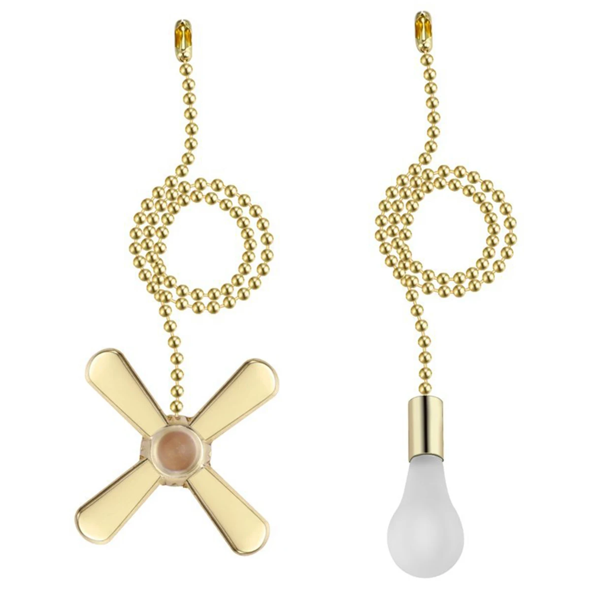 

2PCS Ceiling Fan Pull Chain Beaded Chain Fan Pulls Set With Connector Metal Material Durable Home Decorative Ornament