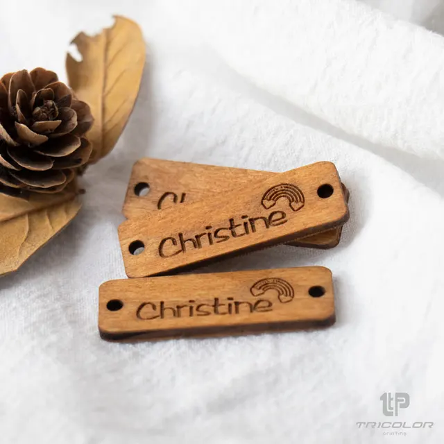 Egyedi Fa Címke Kézműves Diy Varrás Gomb Csatlakozó Téglalap Alakú, Szív Kerek, Csillag És Egyéb Stílusok - Image 3