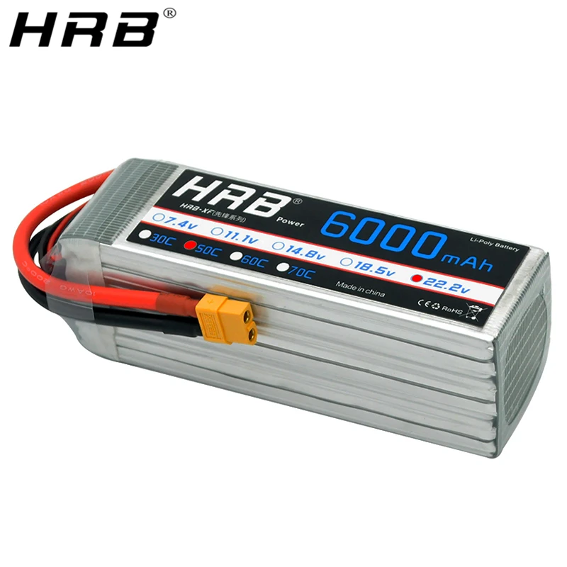 Аккумулятор HRB Lipo 6S 22 2 V 6000mah 50C XT60 XT90 EC5 T Deans S для Phantom RC вертолет самолет