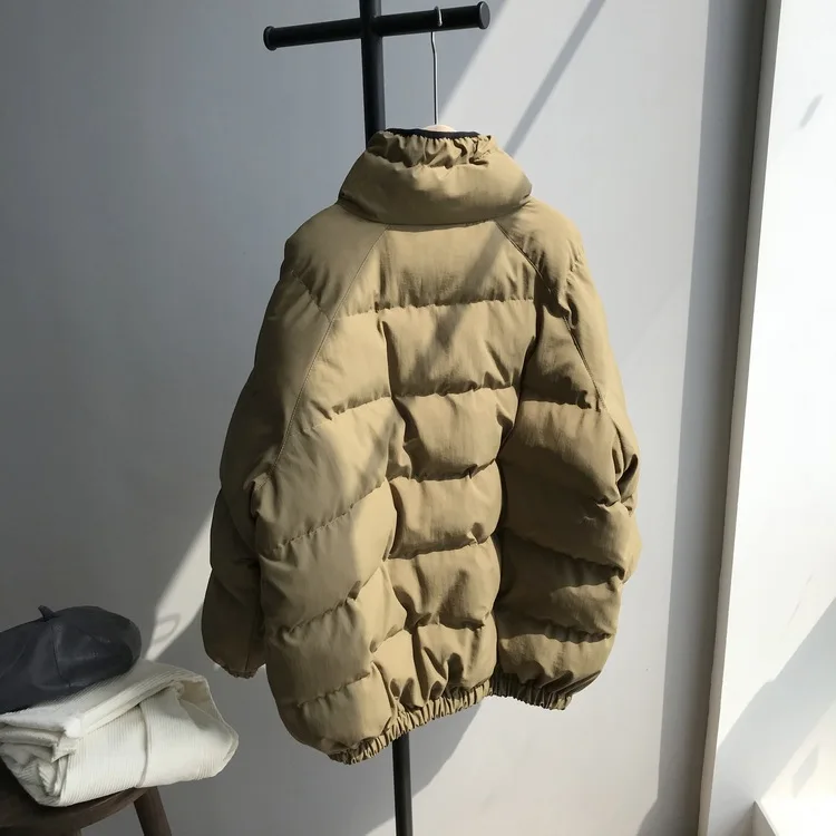 OCEANLOVE Zipepr однотонное зимнее пальто для женщин, винтажное теплое пальто с воротником-стойкой, новинка, корейская мода, парки, Толстая куртка для женщин, 13108