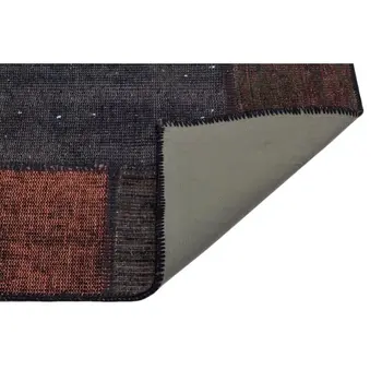 

Handmade Black Vintage Overdyed Patchwork Area Rug 082x153 Cm-2'8''X5'0''