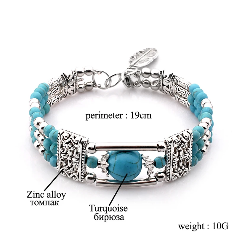 Bracelet Jewelry Natural Stone Bohemian For Women