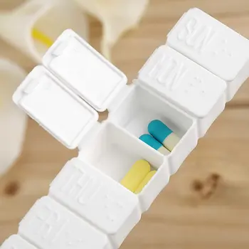 

Portable 7 Day Weekly Clear Drug Tablet Pill Box Capsule Vitamin Medicine Holder Splitters Storage Organizer Container Case