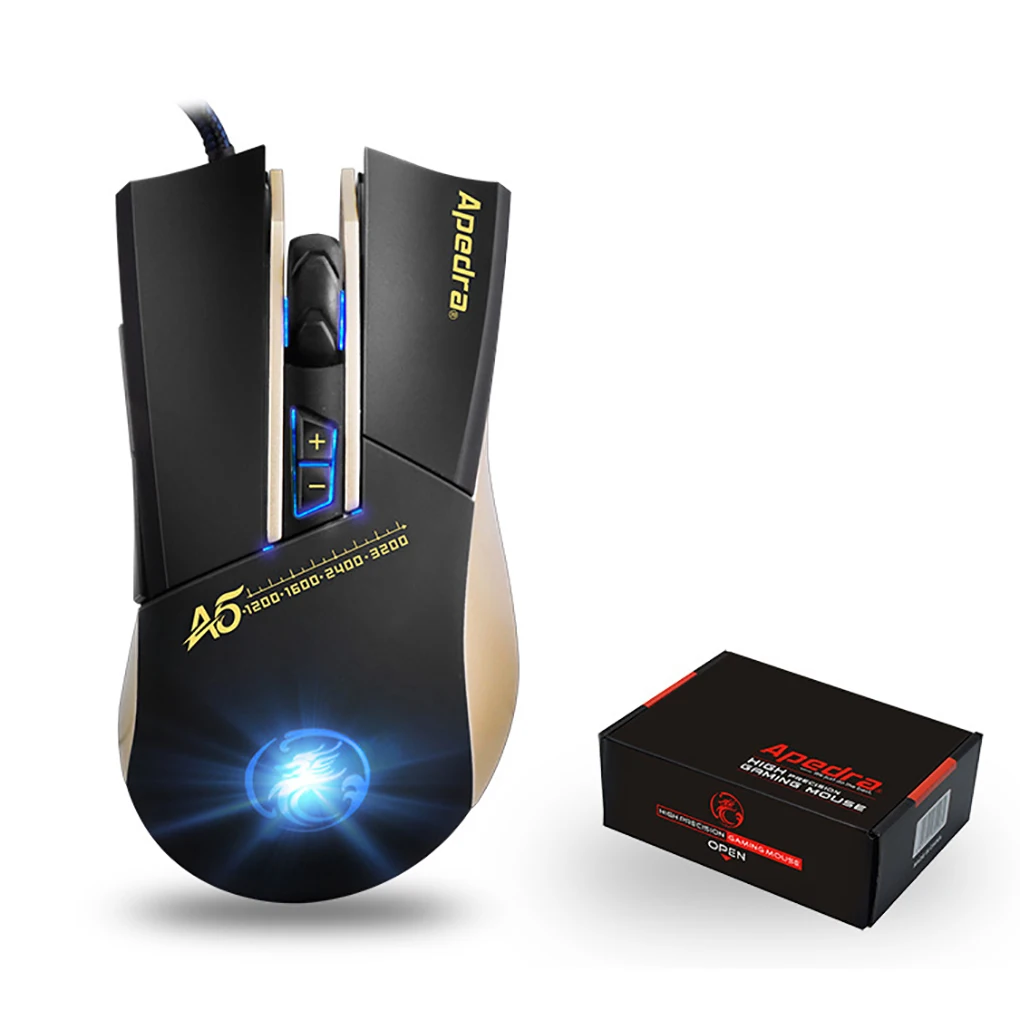 Apedra A5, Проводная компьютерная игровая мышь, Макросъемка, дыхательный светильник, оптическая мышь, игровая мышь для ПК, ноутбука, рабочего стола
