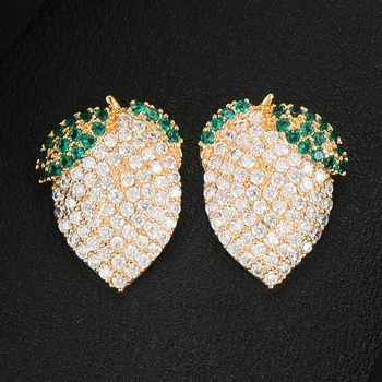 

GODKI 2020 Trendy Spring Lemon Stud Earrings For Women Wedding Party CZ Cubic Zirconia Earring High-End Jewelry Addiction