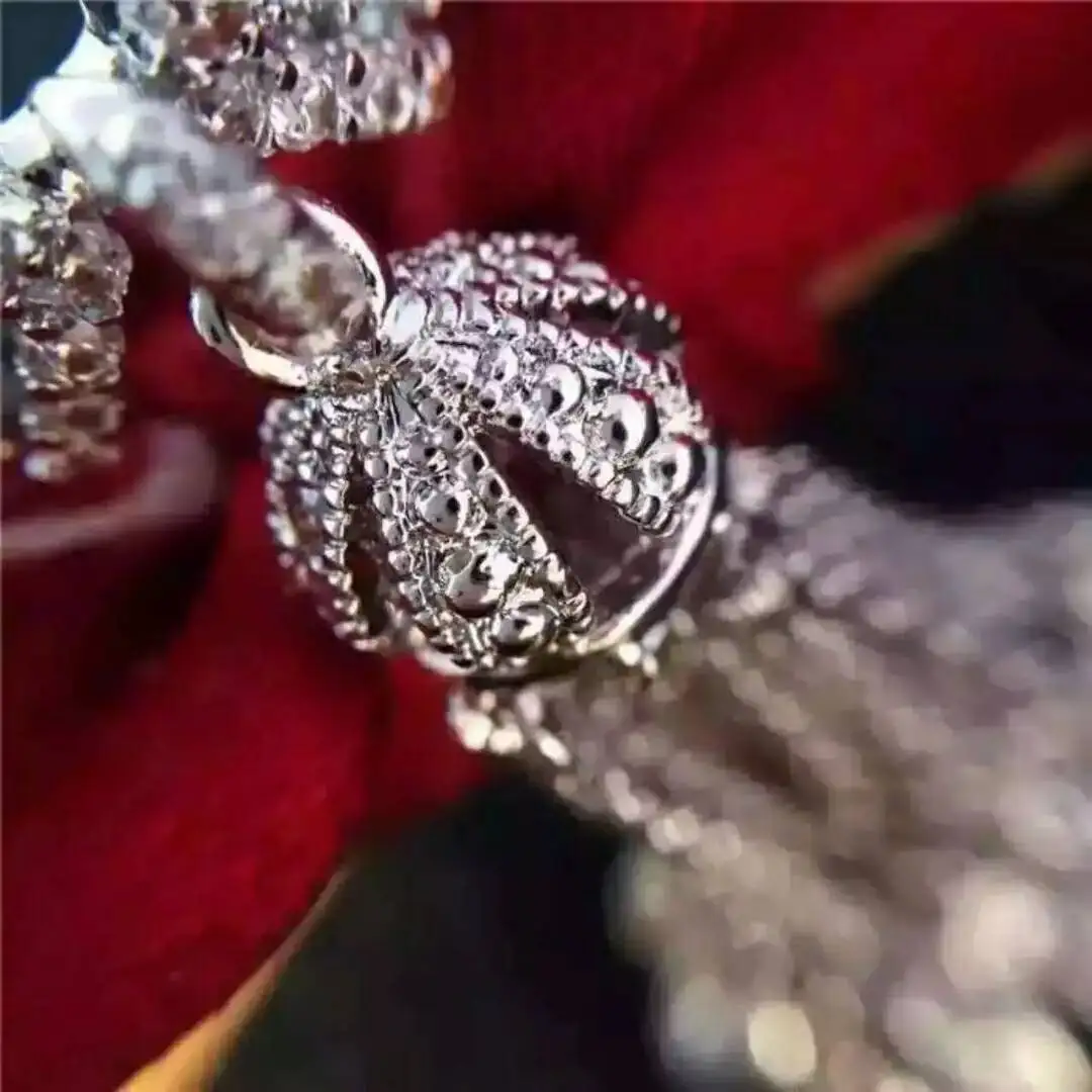 FXLRY роскошный белый цвет микро-инкрустированные AAA циркон Регулируемые кольца с кисточками для женщин свадебный банкет Свадебные модные ювелирные изделия