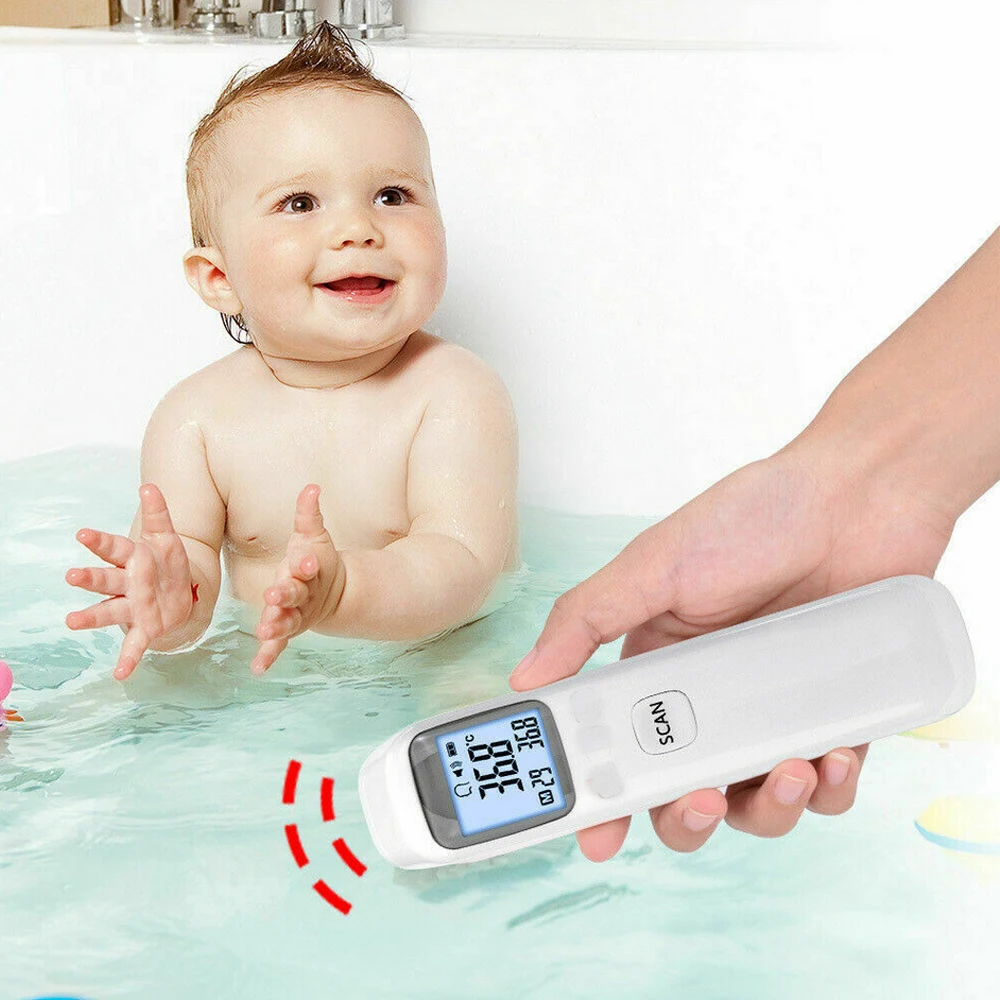 

Fast shipping LCD Digital Thermometer Infrared Baby Adult Forehead Non-touch Temperature[White]
