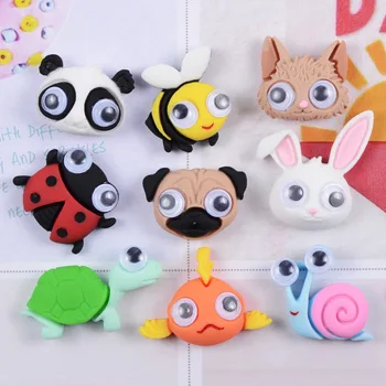 

10pcs Mix Panda Rabbit Cartoon Animals Resin Flatback Cabochon Bead Child Hair Bow Scrapbooking Embellishment Jewelry Make