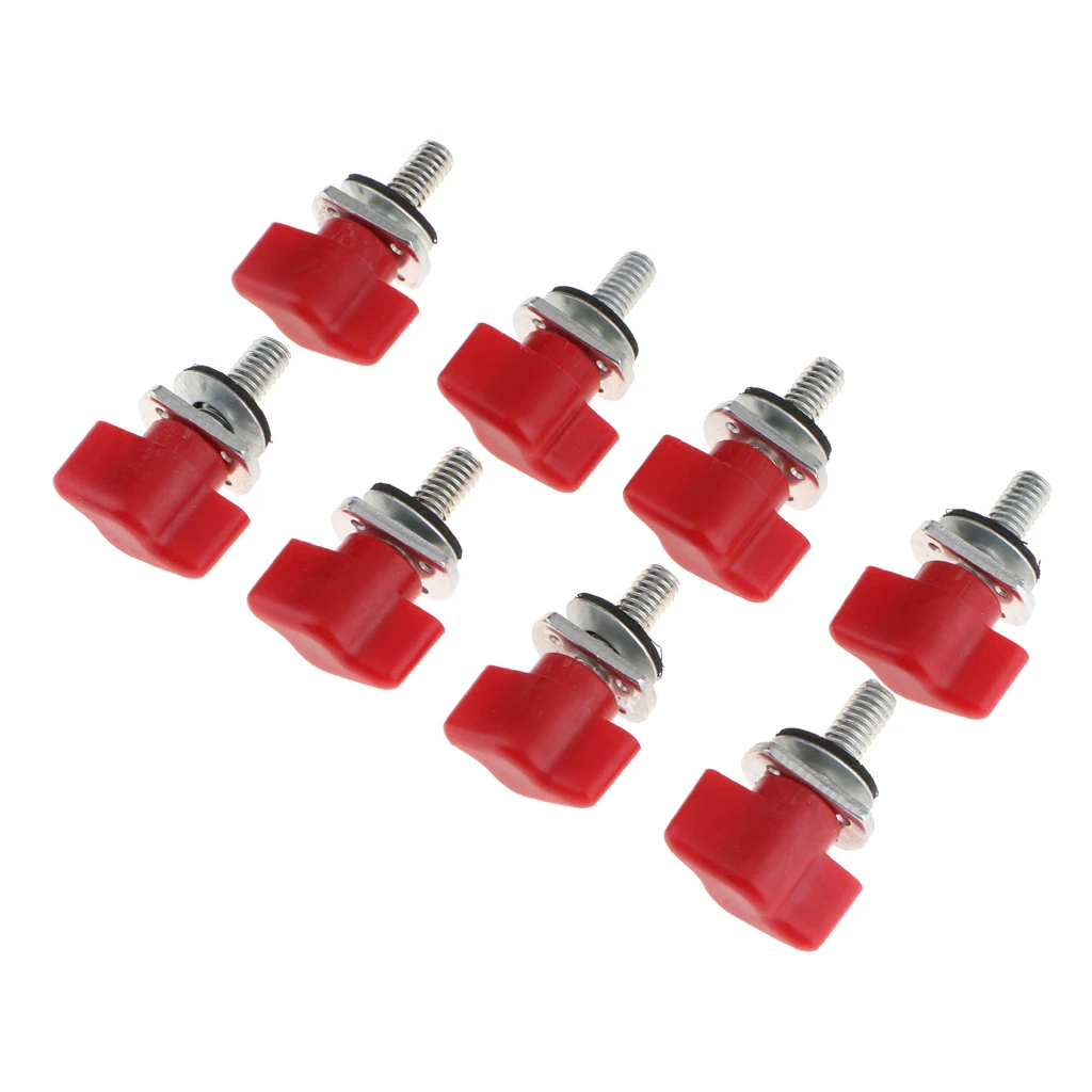 8pcs Hard Top Quick Removal Screw Fastener Kit For Jeep Wrangler JK 1995-2016 4 Doors Black/Red