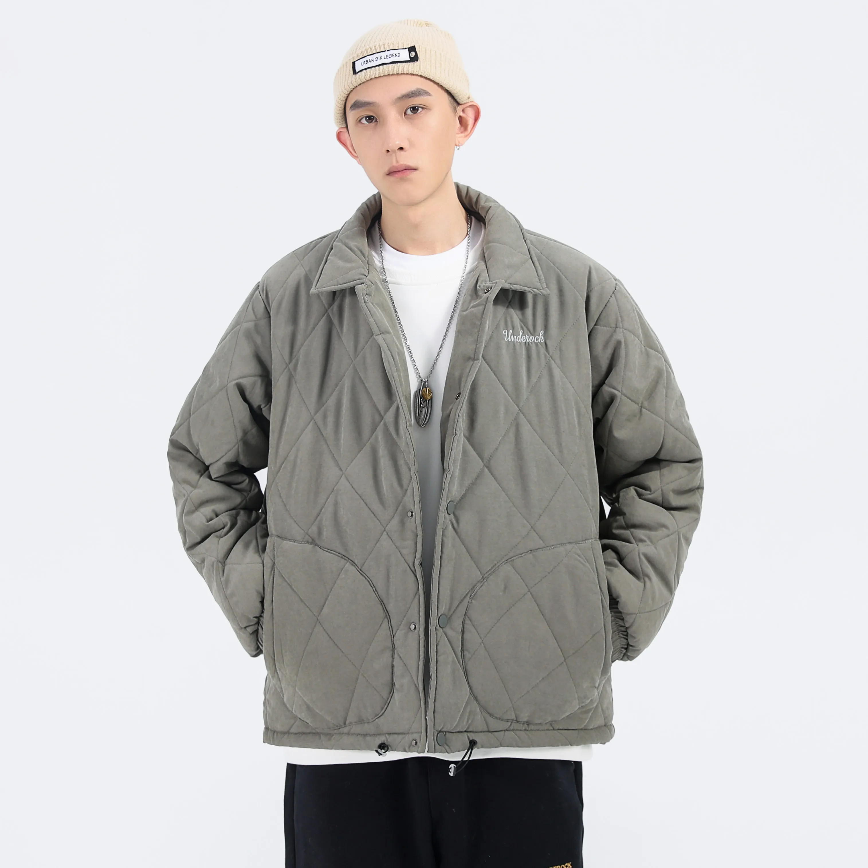 

2021 men's winter new lapel cotton jacket