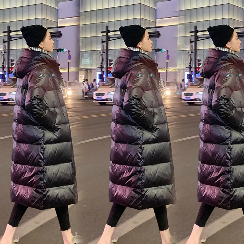 new style light and thin down jacket slim medium and long style over knee women coat Korean version fashion lady clothes
