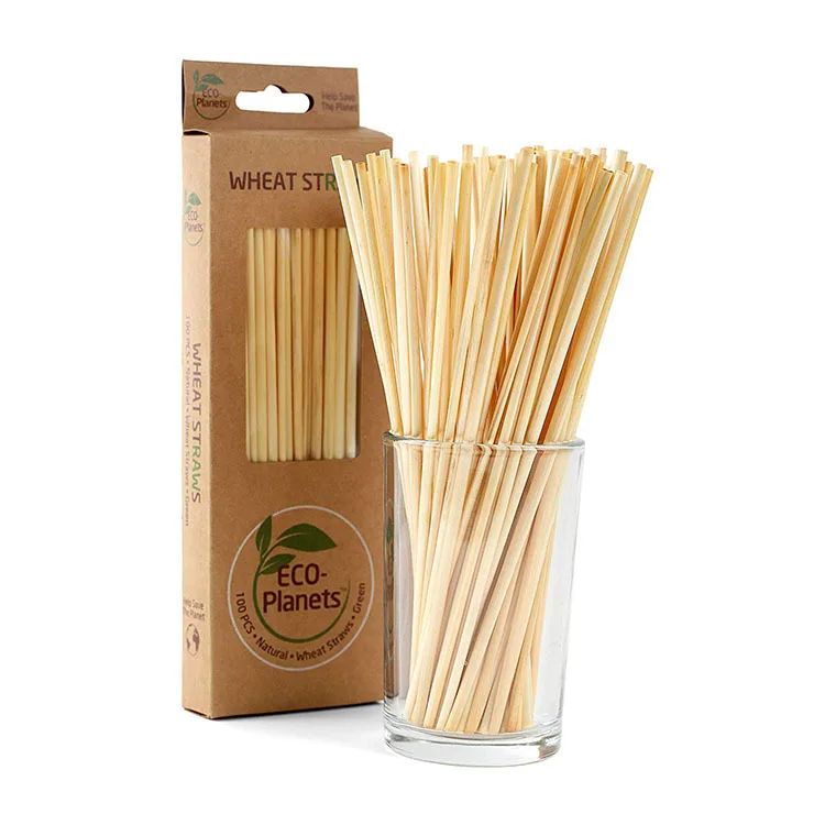 

1000pcs Wheat Straw Eco-Friendly Drinking Straws Biodegradable Disposable Party straws 100PCS/BOX Drinking straw set