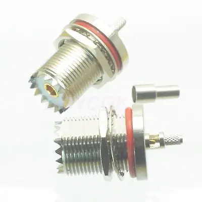 DHL/EMS 50 pcs connector SO239 UHF female bulkhead crimp RG174 RG316 LMR100 F radio-h2