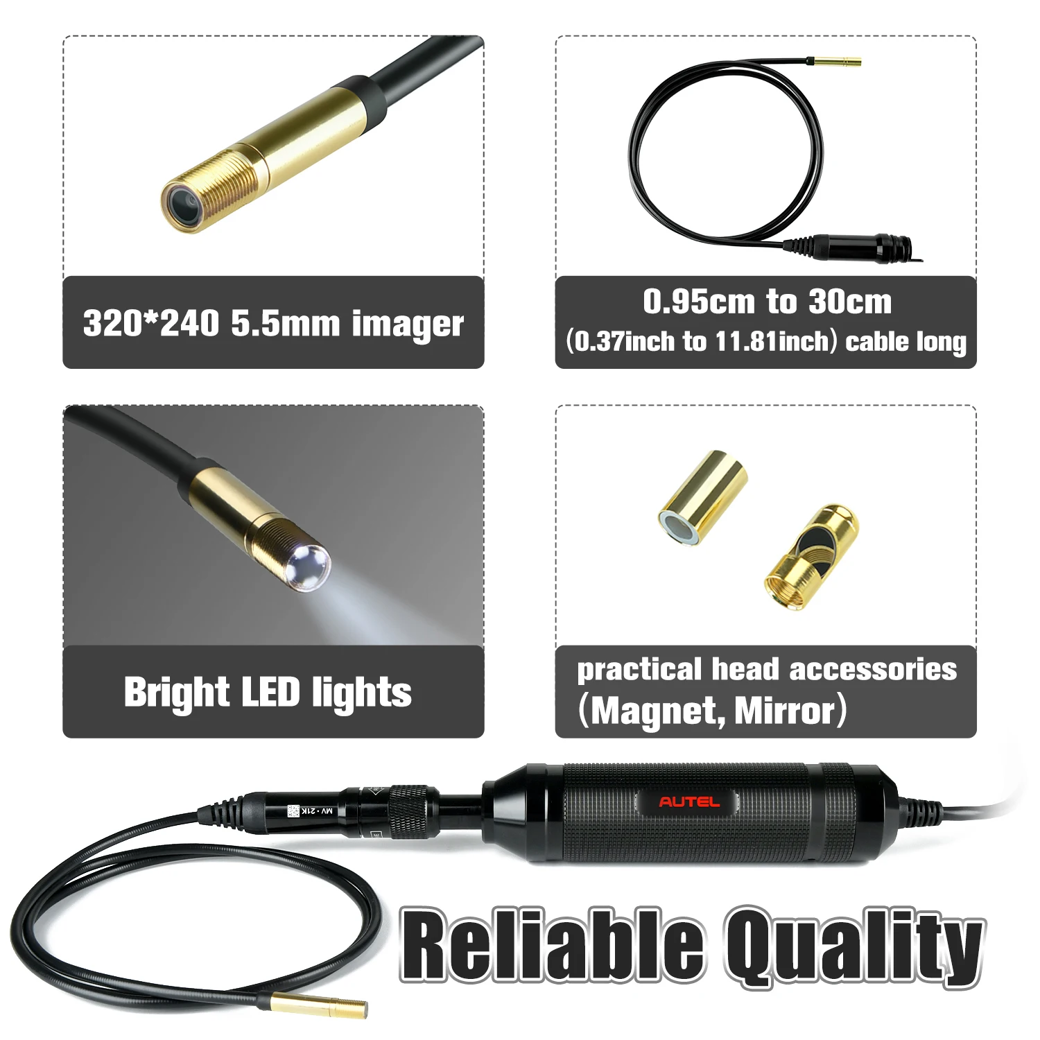 car inspection equipment Autel MaxiVideo MV105  Inspection Video Scope Camera For MK808/MK808BT/MP808BT/MK808TS Pro/MP808TSPro/MS906BT/MK906BT/MK908P ... car inspection equipment