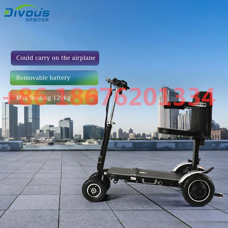 Hot Sale  Electric 4 Wheel Disabled Handicapped Adult Folding Foldable Mobility Scooter Electric  Wheelchair 4