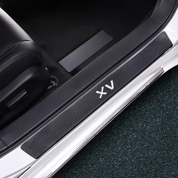 

4Pcs Car Styling Carbon Fiber Door Sill Scuff Car Door Plate Car Stickers For Subaru Forester Impreza Ascent Legacy WRX XV BRZ