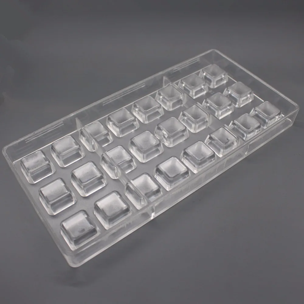 3D Поликарбонат квадратная форма для конфет шоколадный DIY формы конфеты сладости пресс-форма для желе трафарет для выпечки рамка