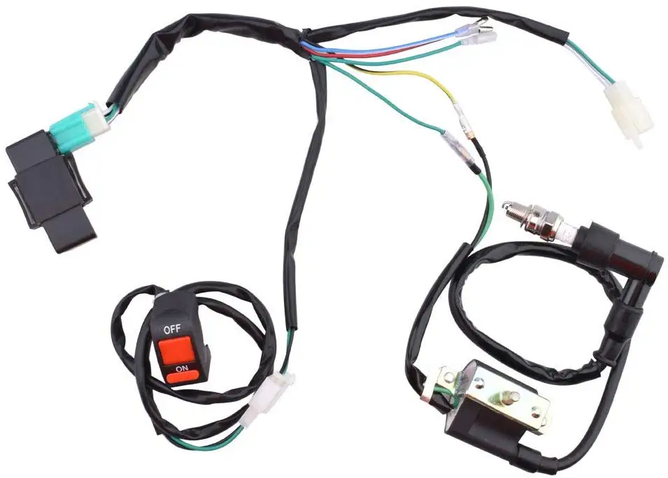 Minireen провод ткацкий станок Магнето катушка CDI Kill переключатель для 50cc 70cc 90cc 110cc 125cc140cc ATV Kick Start Dirt Pit Bike ATV