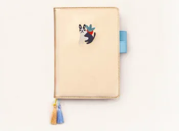 

DIY Weekly Monthly Planner Agenda Cute A6 PU Golden Puppy Notebook 207P Free Shipping