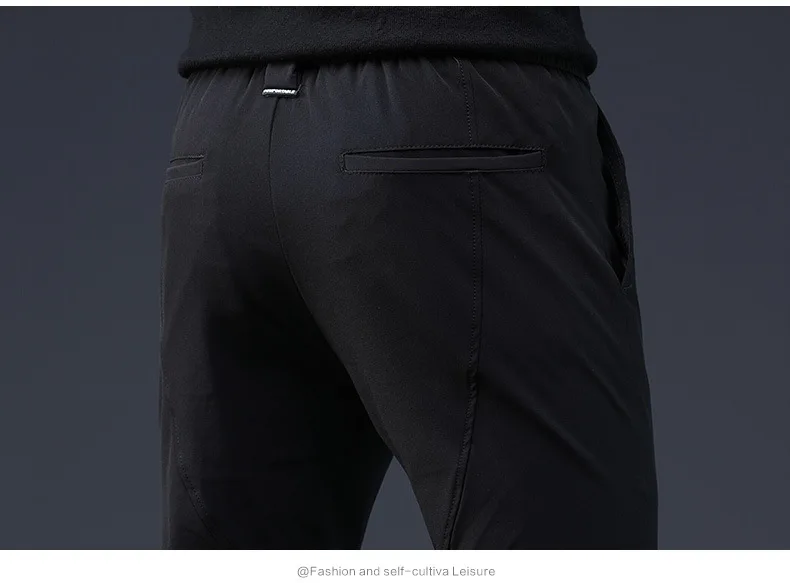 Summer New Style Men's Hose Pants Solid Color Quick-Dry Elasticity pencil pants Thin Men of Fly Pants