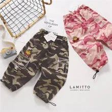 Lamitto2019 осень и зима INS для детей в стиле «хип-хоп» чувствует краситель в ручной будьте готовы; камуфляжная расцветка осенние штаны