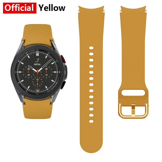 20mm watch Band For Samsung Galaxy Watch 4 classic 46mm 42mm smartwatch Silicone Sports Bracelet Galaxy Watch 4 44mm 40mm Strap official Yellow