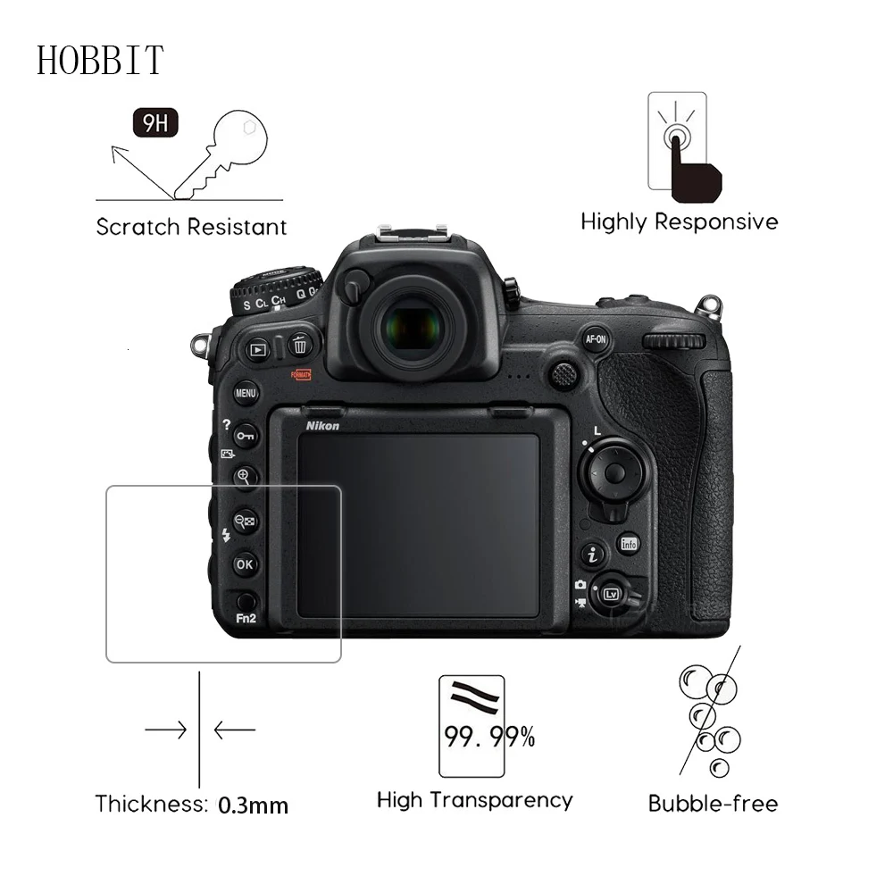 2 шт. в упаковке для Nikon D500 0,3 мм 2.5D 9h закаленного Стекло Экран протектор DSLR цифровой Камера ЖК-дисплей кожи гвардии пленка