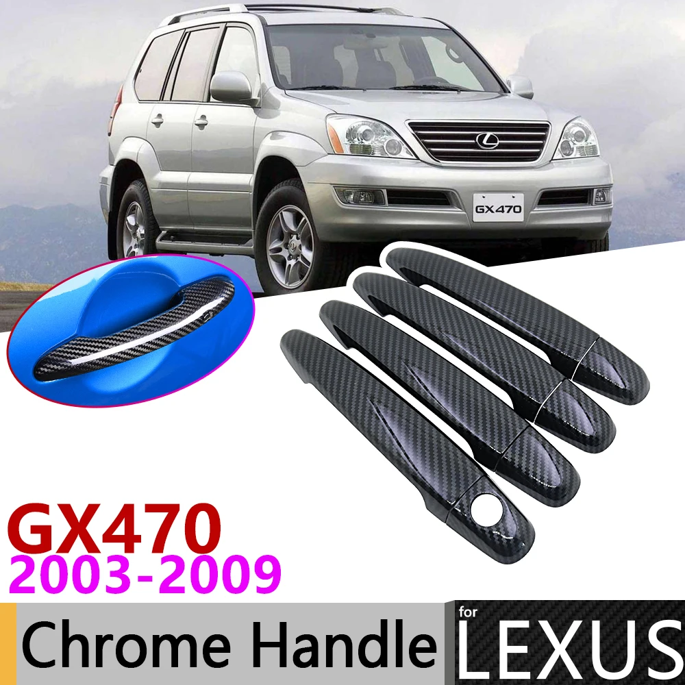 Черная накладка на дверную ручку из углеродного волокна для Lexus GX470 J120 2003 ~ 2009 2004 2005