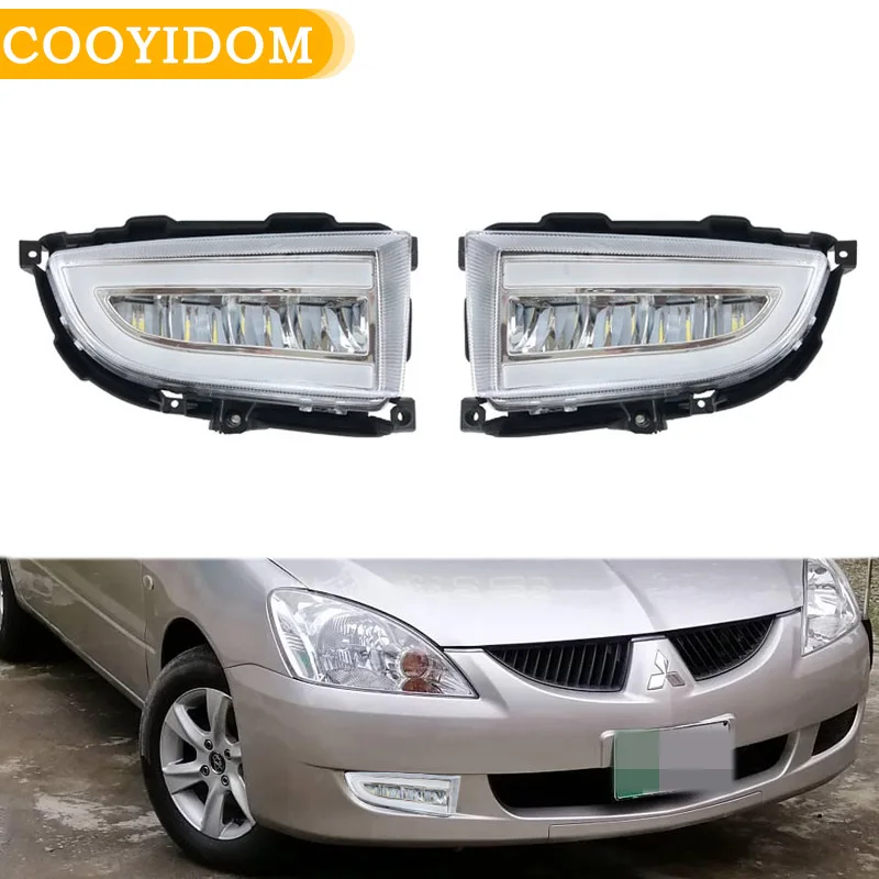 Car Front Bumper LED DRL Headlight Daytime Running Light Fog Lights Lamp For Mitsubishi Lancer 2004 2005 2006 |