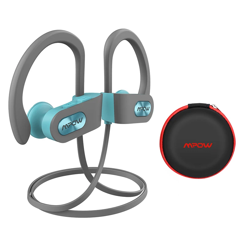 Gray And Tiffany Mpow пламя 088A Bluetooth наушники IPX7 водонепроницаемый Спорт бег Беспроводная гарнитура спортивные наушники с микрофоном для телефона - Цвет: Gray And Tiffany