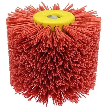 

Red Abrasive Wire Drum Brushes Deburring Polishing Buffing Wheel for Furniture Wood Angle Grinder Adapter
