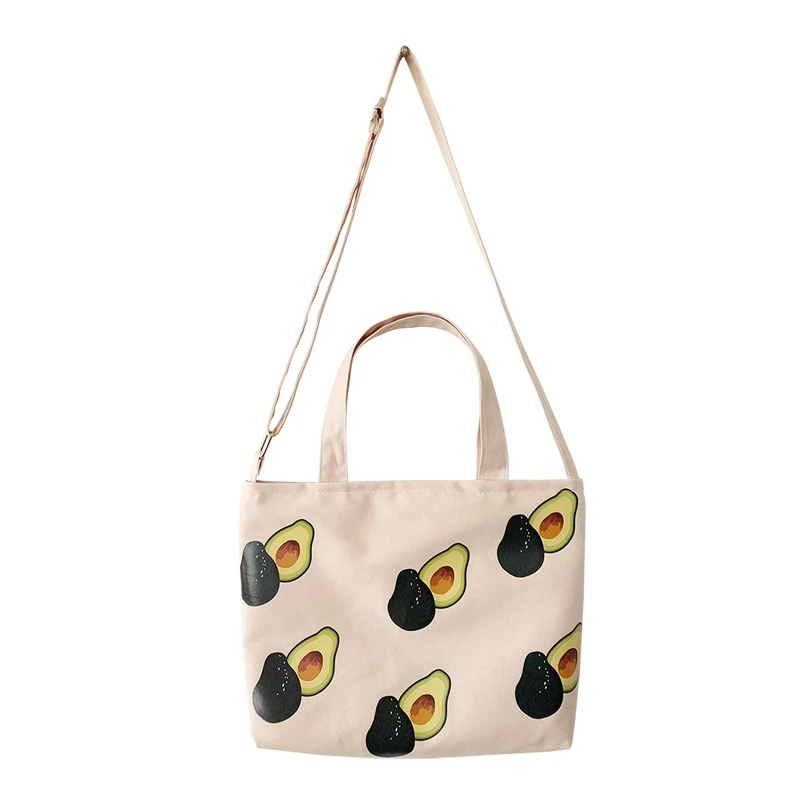 

Ins Small Fresh Avocado Canvas Shoulder Bag Wild Student Female Portable Bag