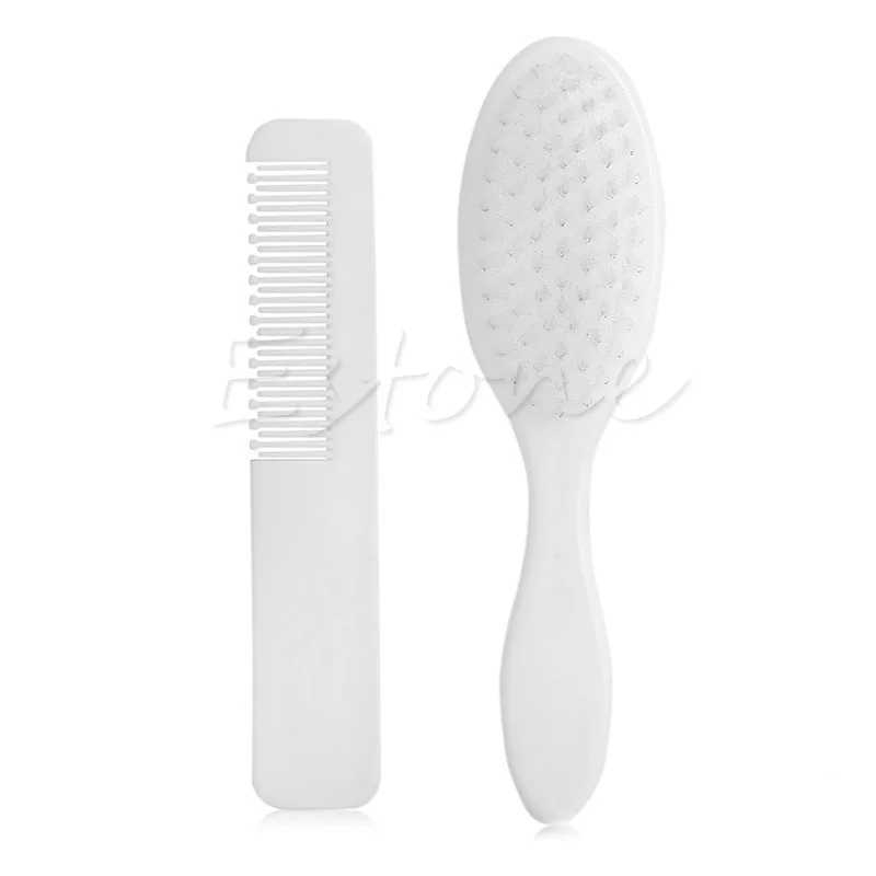 Baby Hair Brush & Comb Set White Soft Gentle For Babies Toddlers Essentials 85DE hair comb curly hair brush hair brush comb hair comb set baby care set