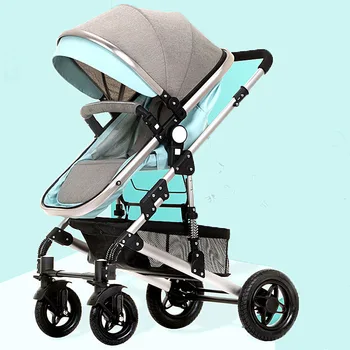 

Luxury High Landscape Newborn Baby Carriage Brand Baby Stroller Sleeping Basket Baby Buggies Large Wheels Umbrella Car Lie Flat