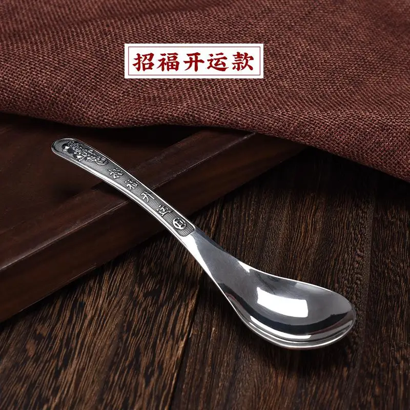 Серебряная ложка ручной работы с цветком из чистого серебра 999 пробы, маленькая ложка - Цвет: 47G