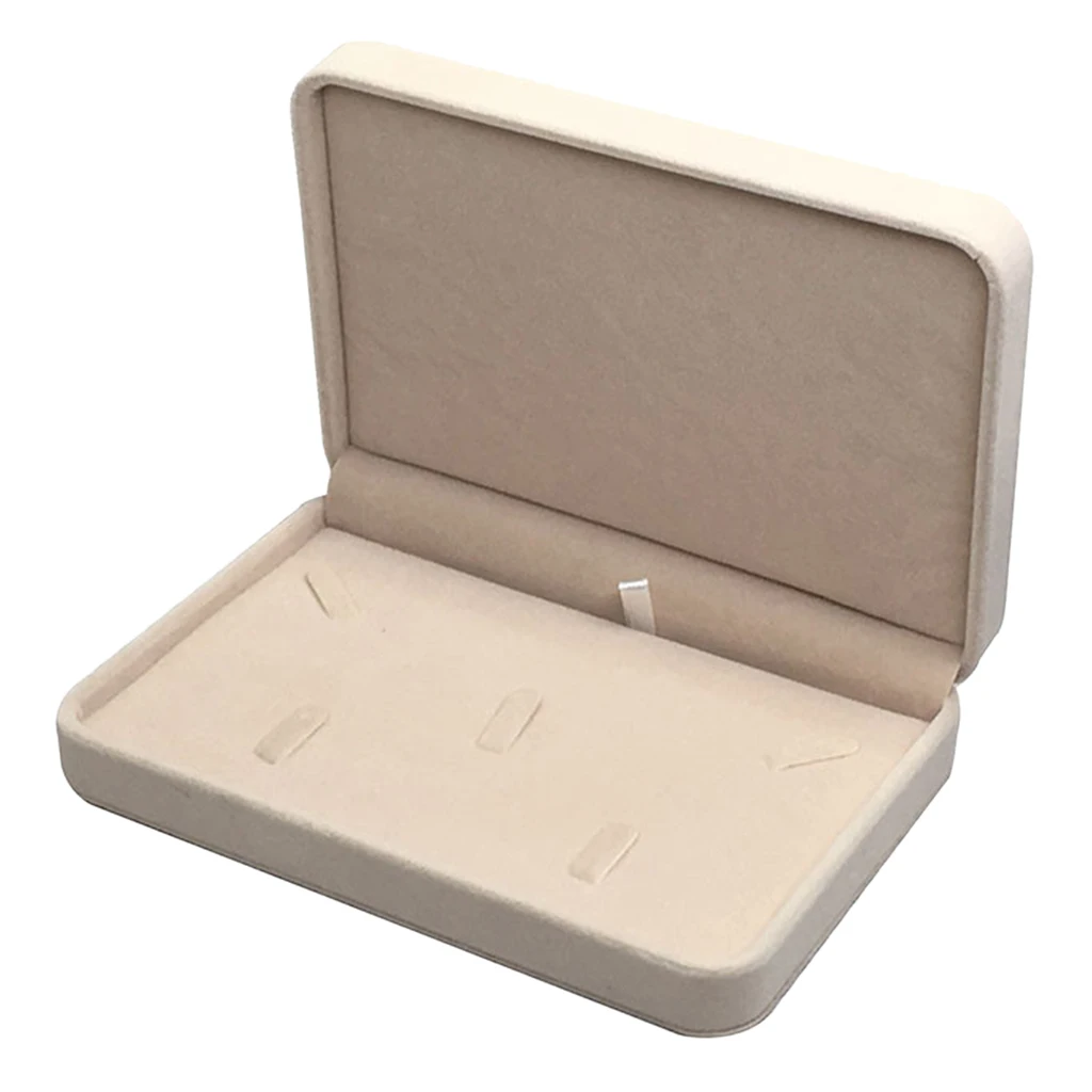 Velvet Jewelry Set Boxes Tray Travel Necklace Storage Display Case
