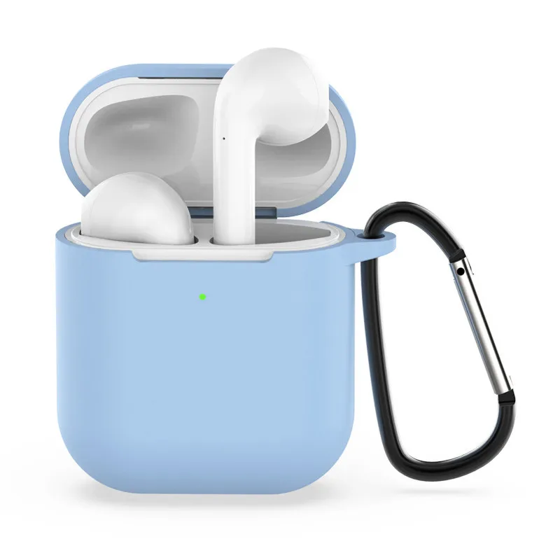 2 в 1 для Airpods 2 Чехол защитный чехол с карабином с крючком брелок силиконовый чехол для наушников коробка аксессуары пряжка - Цвет: 12