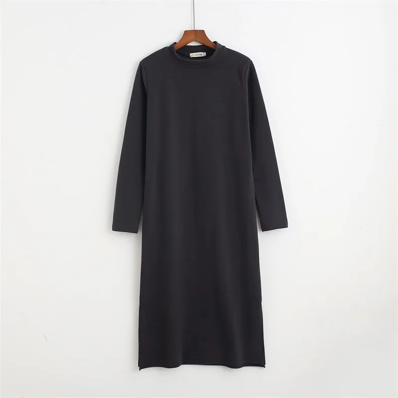 Dark Gray as chart Платье для сна женские сорочки с длинным рукавом зимнее ночное платье теплая Офисная Женская повседневная одежда - Цвет: Dark Gray as chart