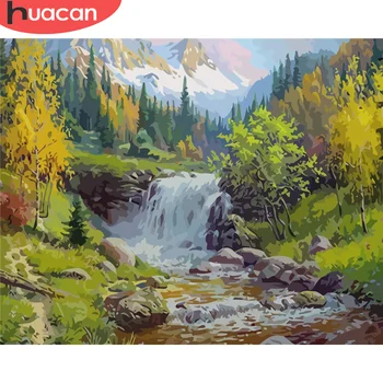 

HUACAN Oil Painting By Numbers River Pictures By Number Landscape Kits Drawing On Canvas Hand Painted Paintings Gift Home Decor