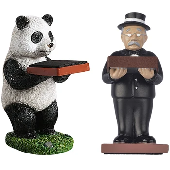 

1Pcs Panda Shape Watch Stands Watch Display Stand & 1Pcs Top Hat Butler Man Watch Stand Watch Storage Table