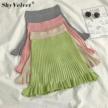 Винтажная осенне-зимняя шерстяная юбка, мини-юбка с высокой талией, Женская клетчатая юбка, шерстяная Повседневная тонкая элегантная Короткая юбка для девушек, синяя, Черная