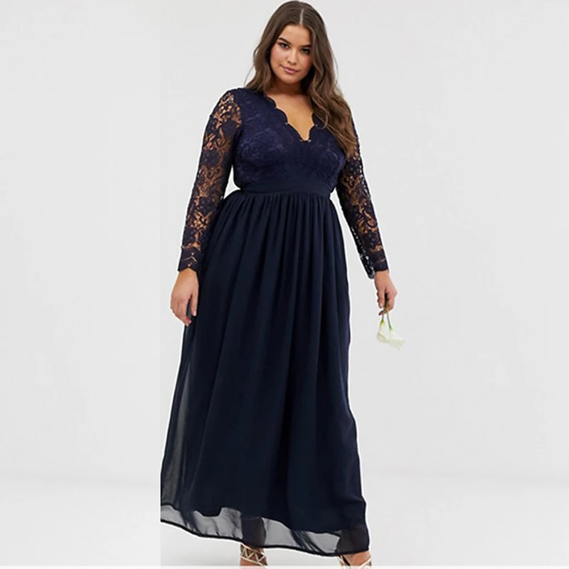 

Plus Size Evening Dresses Sexy Open Back Elegant V-Neck Ruffles Chiffon Formal Evening Gown Party Dress Robe De Soiree 2020