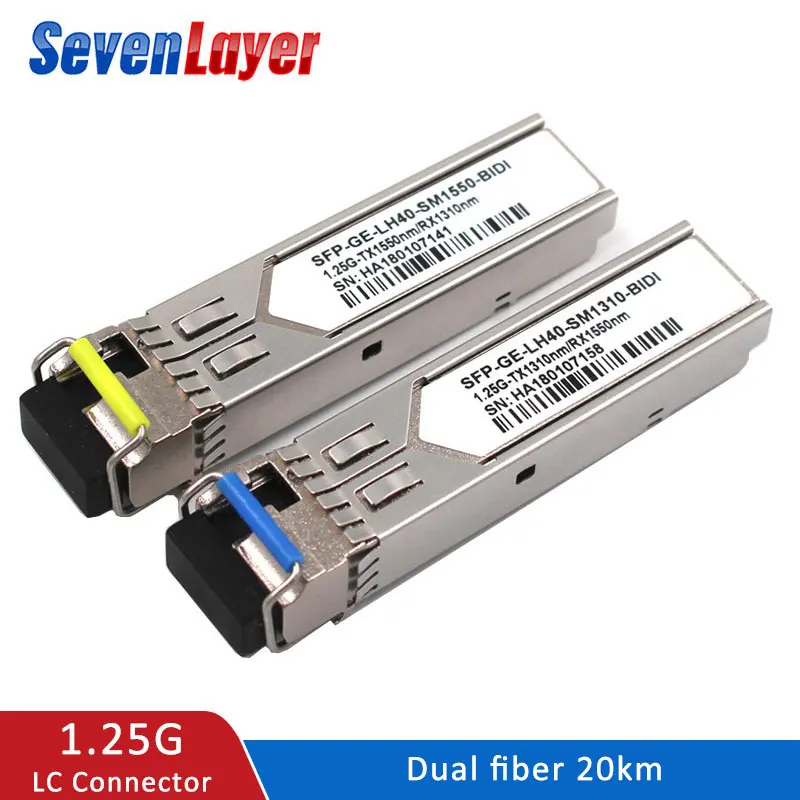 1piece 20km SFP приемопередатчик SFP Модуль LC разъем 1310nm/1550nm WDM модуль переключателя с переключателем DDM функция otdr совместим с Mikrotik - Цвет: 1piece 20km
