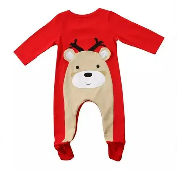 

0-18Months New born Baby Boy Girl Unisex cotton Rompers cute animals romper christmas