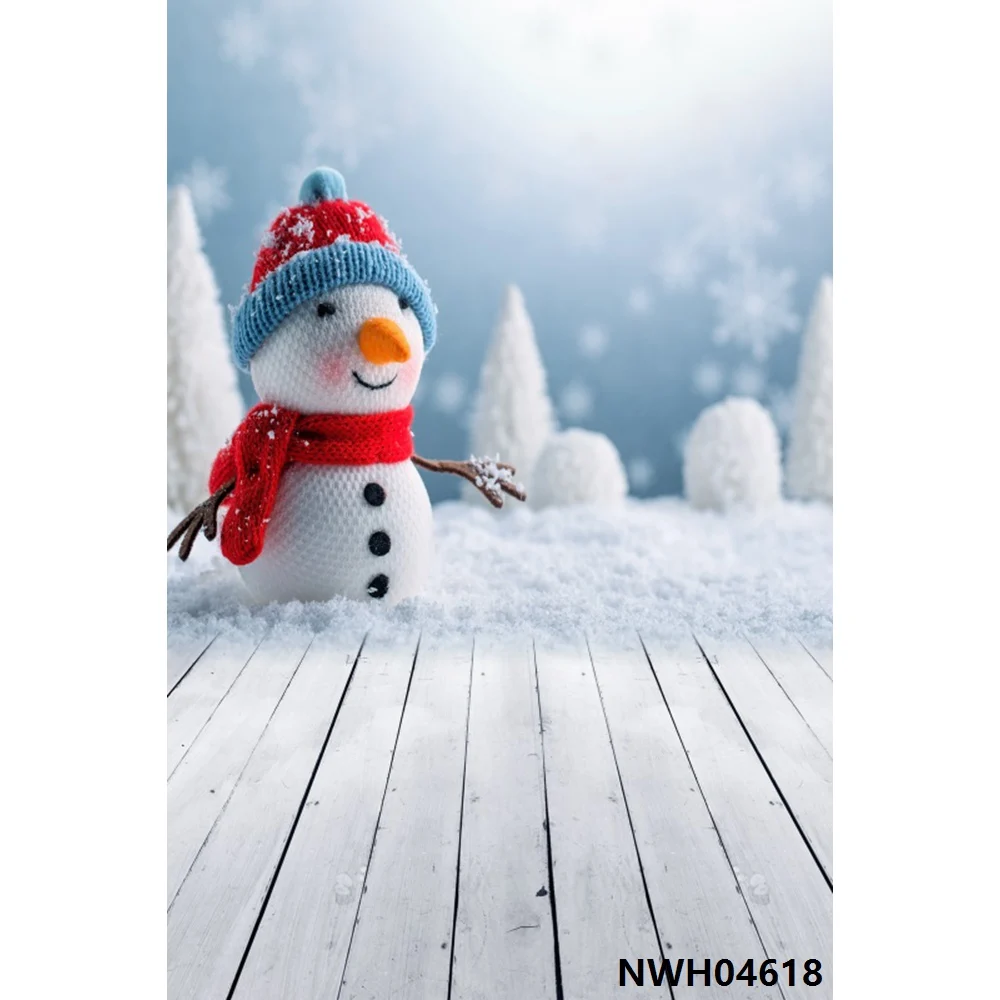 NWH04618 Laeacco зимний Фотофон снежинка снег деревянный пол фотографии фоны индивидуальные фотографические фоны для фотостудии - Цвет: NWH04618