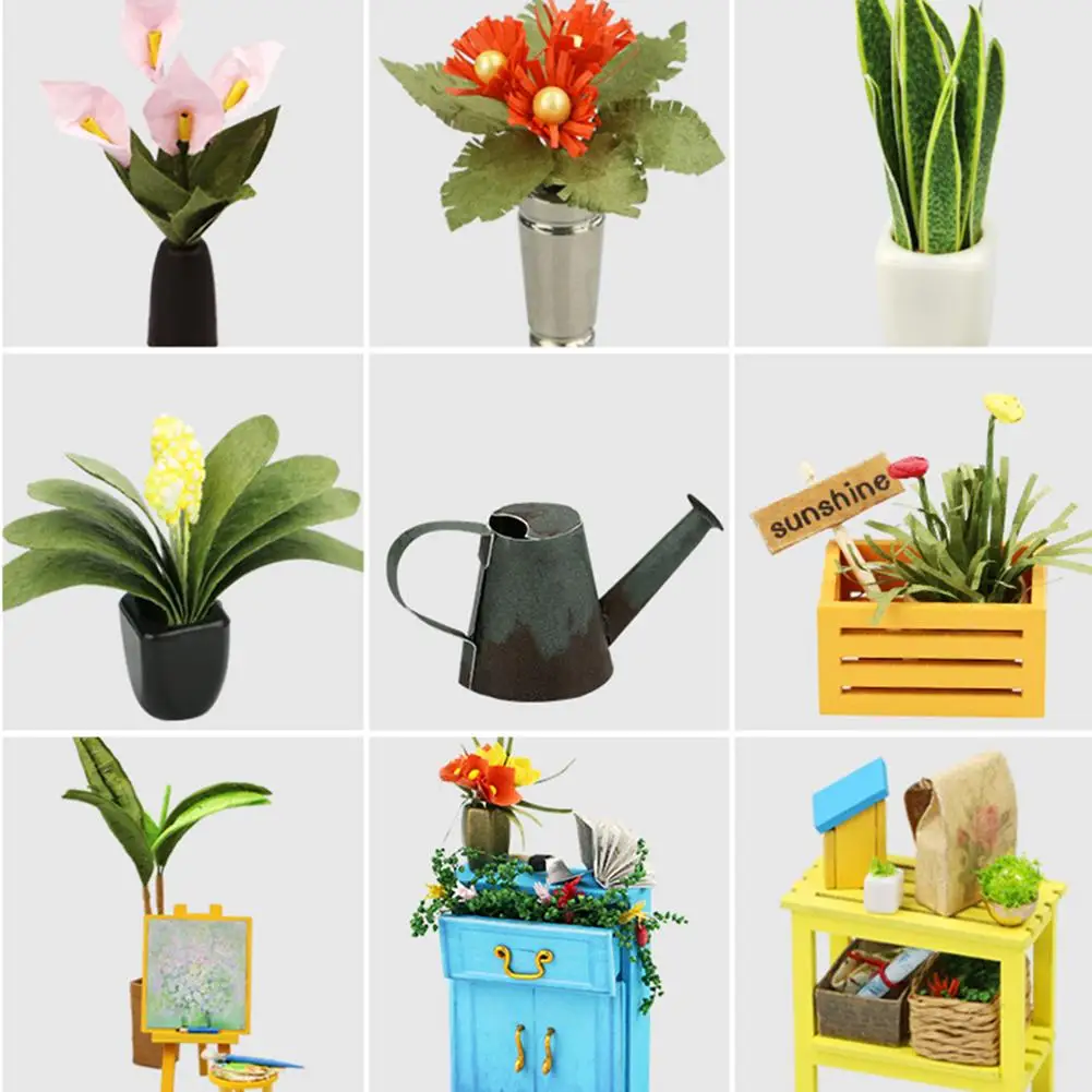 DIY маленькие куклы дом Cathy цветок дом мебель DIY миниатюрная 3D модель обучающая собранная модель без пылезащитный чехол