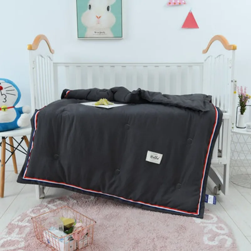 1.25kg Spring Autumn Полиэстер однотонный детский плед лето весна осень зима 120x150 см Стёганое одеяло для мальчиков девочек Детская кровать 0,6 м 1,0 м - Цвет: 1.25kg Spring Autumn