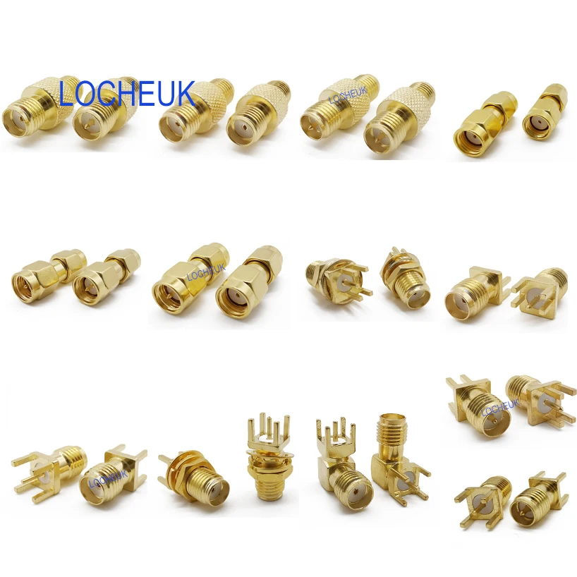 Набор коаксиальных адаптеров с разъемом SMA папа Позолоченный разъем штекер Wi Fi