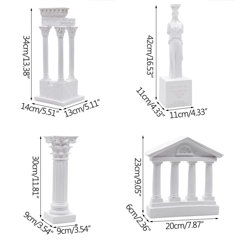 European Ancient Greek Temple Statue Resin Antique Building Sculpture Room Decor Fengshui Ornament Home Decoration Accessories European Ancient Greek Temple Statue Resin Antique Building Sculpture Room Decor Fengshui Ornament Home Decoration Accessories